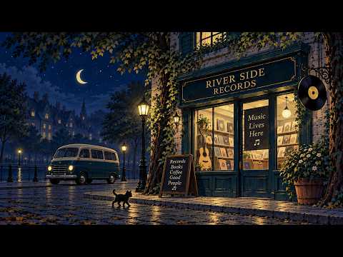 a calm 1940s night by the record shop 🌙 | soft vintage oldies jazz | read, relax &amp; sleep