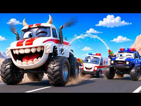 Ooh So Scary! There's a Ghost Ambulance Truck🚑👻 The Wheels on the Ghost Truck Go Round | Pea Band...