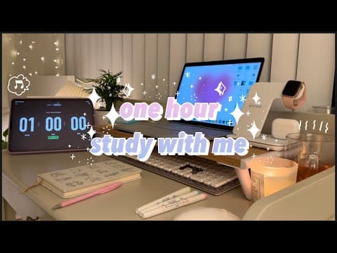one hour late night study with me, real time, chill lofi music