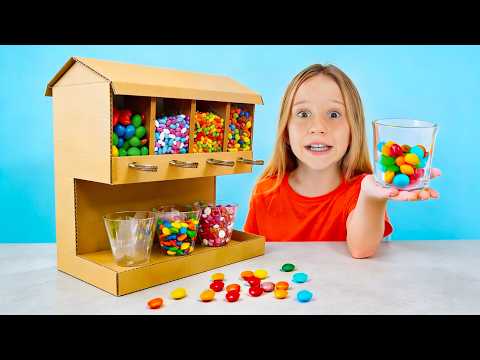 Nastya learns how to help her parents and plays with the candy machine