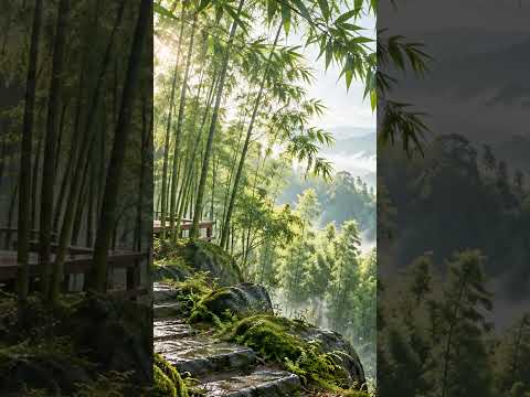 60 Seconds in a Bamboo Forest 🍃 Flute, Wind &amp; Calm #Shorts