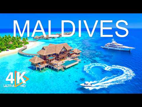 MALDIVES 4K Aerial 🇲🇻 🌊 Overwater Villas, Crystal Lagoons & Luxury Island Paradise 🚁