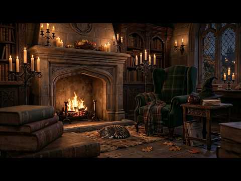 🌧️ A Rainy Night in Professor McGonagall’s Chamber | Cozy Hogwarts Ambience
