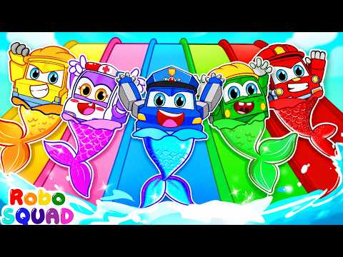 Five Little Babies Song✨ Who Took Mermaid Tail | Good Manners | Nursery Rhymes | RoboSquad Melodies