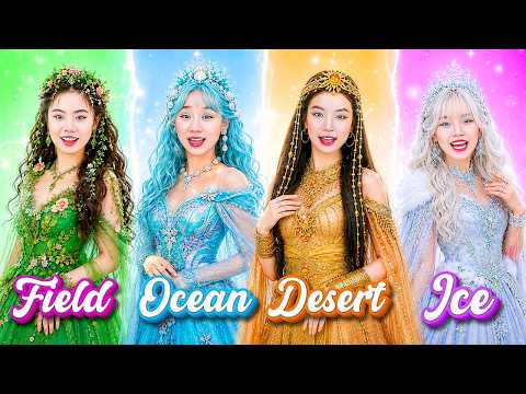 Rich Desert Vs Broke Field Vs Giga Rich Ice Vs Normal Ocean At Makeover Contest!