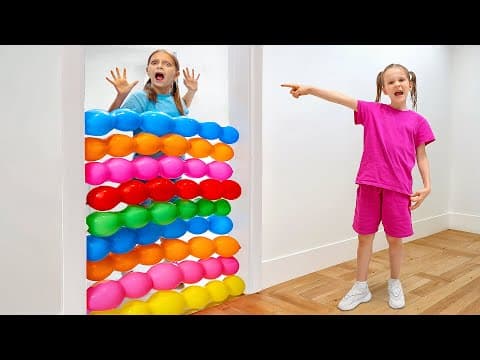 Balloon challenge with five children