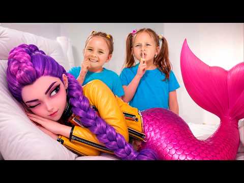 KPop demon hunters in the Pool | Mermaid Adventure for Kids