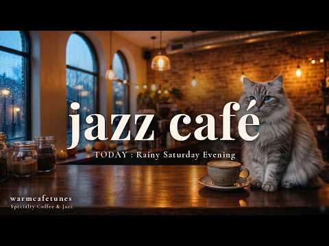 [𝑷𝒍𝒂𝒚𝒍𝒊𝒔𝒕] A Rainy Saturday Evening, Just One Mocha Is Enough ☔🍫 | Rainy Evening Cafe Jazz · 카페음악