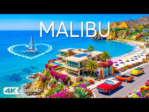 [4K] Malibu 🇺🇸 Iconic Surfrider Beach, Leo Carrillo Sea Caves & Radiant Pacific Coast
