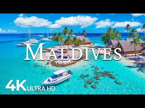 FLYING OVER MALDIVES (4K UHD) – Soothing Music Along With Beautiful Nature Video - 4K Video ULTRA HD