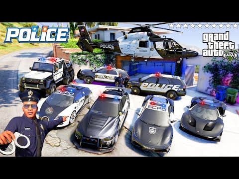 GTA 5 - Stealing RARE SUPER POLICE Supercars with Franklin! (Real Life Cars #388)