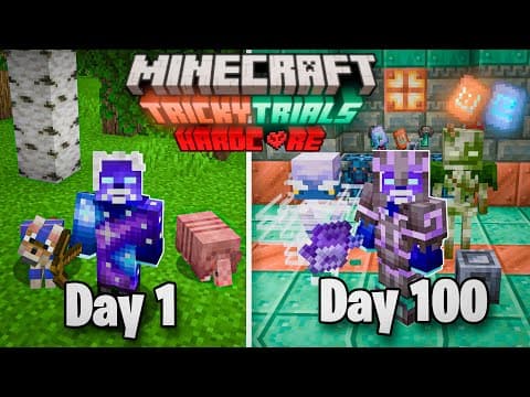 قضيت 100 يوم في ماين كرافت هاردكور بالتحديث الجديد 1.21 هزمت التنين بضربة وحدة!!