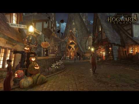 [4K] The Most COZY Autumn Walk in Hogsmeade | Hogwarts Legacy Ambience - First Person POV