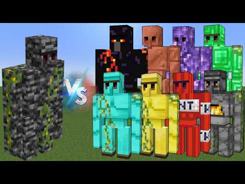 Bedrock Golem vs All Golems - Minecraft Mob Battle