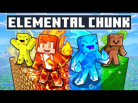 JJ and Mikey Survive On The ALL ELEMENTS Chunk In Minecraft...