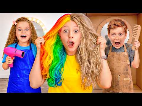 Nastya and DIY beauty salon with Friends
