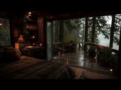 Gentle Rainfall in a Forest Bedroom  | Peaceful Rain Sounds for Deep Sleep