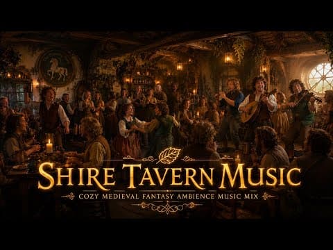 Shire Tavern Ambience | Peaceful Medieval Folk Music for Relaxing