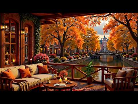 Peaceful Autumn Lakeside Ambience 🍁 The Perfect Autumn Atmosphere and Smooth Jazz for Relaxing