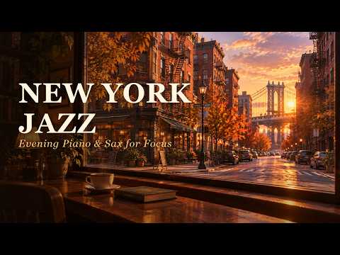 New York Jazz Café 🍂 Evening Piano & Sax for Focus & Relaxation | 1.5 Hours