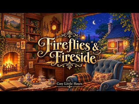 Fireflies &amp; Fireside ✨ Cozy Victorian Living Room Ambience | Cozy Little Hours | 3 hrs