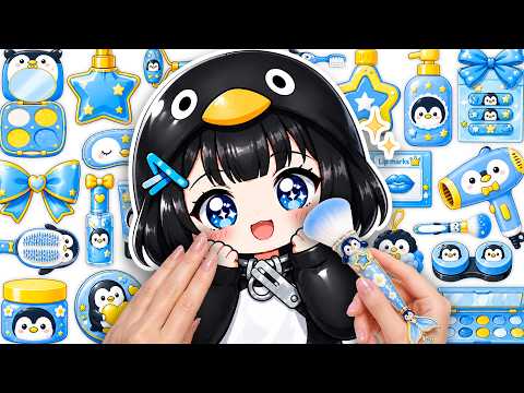 Paper DIY💖Unboxing GuGuGaGa Squishy Book 🐧 GuGu GaGa Penguin Make Up + Skincare + Glow Up ASMR |Tana