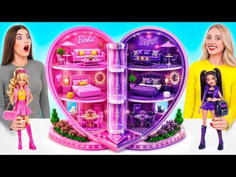 We Build Amazing Doll House Barbie Family vs Bratz Family Challenge | Prank Wars by Multi DO Girls