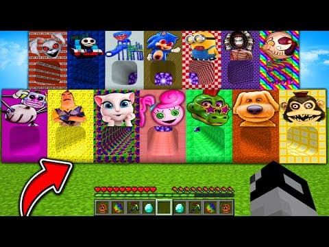 CHOOSE THE ROUND TUNNEL TALKING ANGELA SIREN-HEAD SUN MOON CHEF MONKEY SONIC IN MINECRAFT