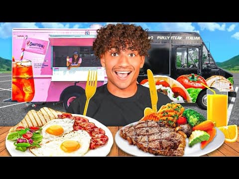 Eating ONLY Food Trucks For 24 HOURS!!