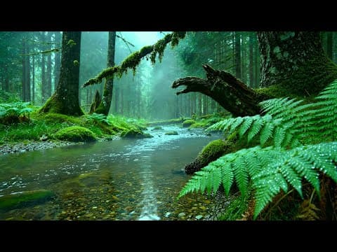 Forest Ambience Birds Singing Beautiful Stream Sounds for Medicine, Deep Rest, Deep Sleep,Study ASMR