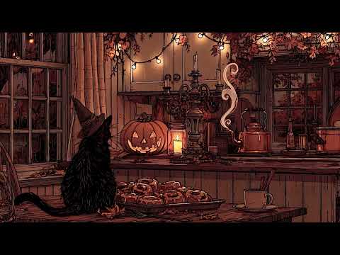 Witch Cat’s Kitchen 🎃 Cozy Halloween Lo-Fi Beats & Autumn Jazz