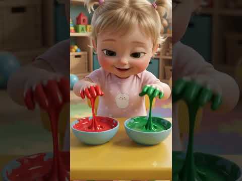 Color mixing fun with baby ❤️💚 #forkids  #cartoon #kids #animation