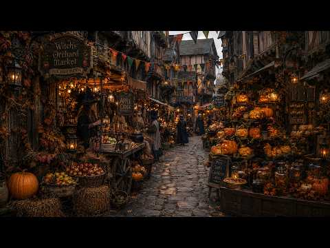 Witch Market 🍎 Cozy Autumn Market | Halloween Music & Ambience