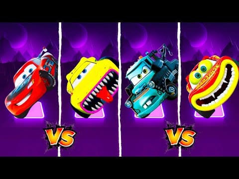 Lightning Mcqueen Car vs Mcqueen Eater in Tiles Hop EDMRush🎶