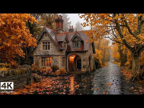 You are writing in a cozy cottage while it rains outside 📜 Dark Academia Study Music 4K