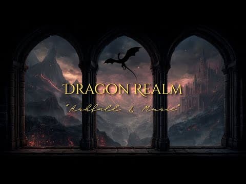 Dragon Realm Window Ambiance | 4K Medieval Castle • Falling Ash • Dark Fantasy Music