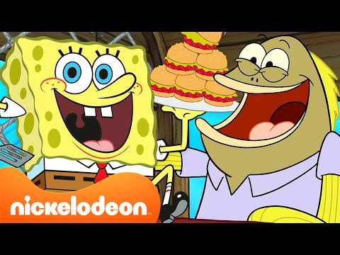 Губка Боб | 2 часа самых счастливых моментов в «Красти Крабе»! 🍔 | Nickelodeon Cyrillic