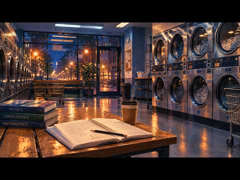 Laundry Night Study 🧺 Calm Lofi Piano for Homework While You Wait | 1 Hour 38 Minutes