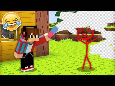I TROLLED STICKMAN IN DRAWN MINECRAFT | Compot Minecraft