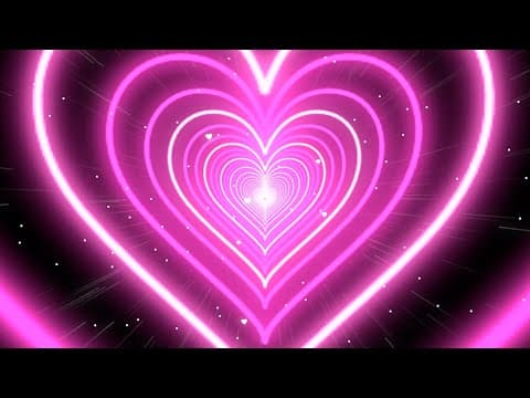 Heart Background💖Pink Tunnel Heart Background Screensaver Video Effects - Heart Lights Background