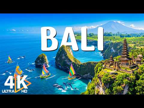 BALI 🇮🇩 4K Drone Footage | Rice Terraces, Blue Beaches & Tropical Vibes