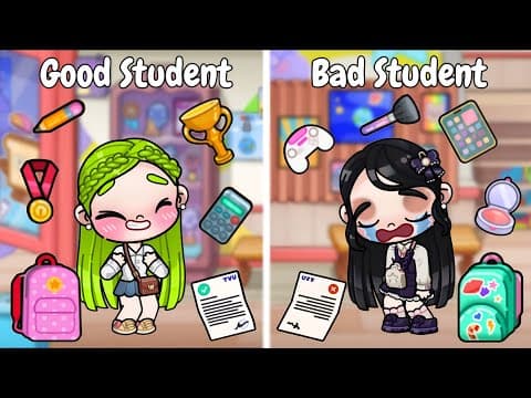 Good Student 💚 VS Bad Student 🖤 👍👎  Avatar World Story