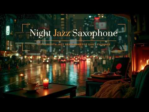 Relaxing Smooth Jazz Music - Night Jazz Saxophone &amp; Cozy Rain Ambience For Deep Sleep