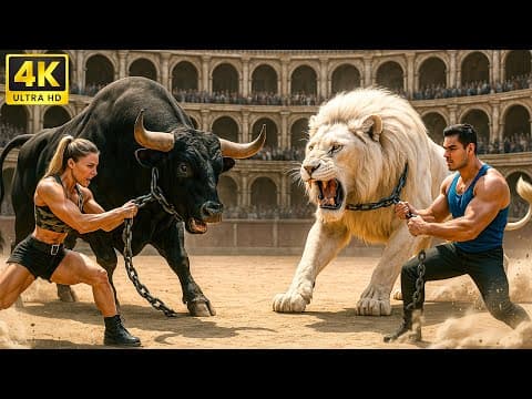 🦁 Epic Lion King vs Furious Bull Clash | Ultimate Wild Animal Fight for Survival! ⚔️🔥