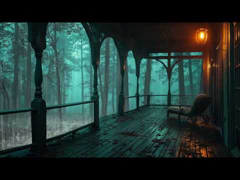 Rainy Porch Veranda 🌙 Deep Sleep Sounds with Soft Rain Ambience