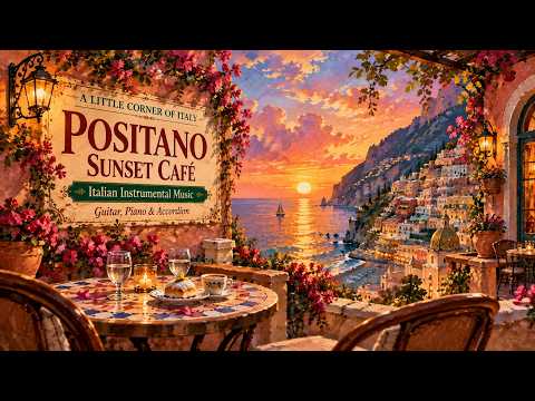 𝐏𝐨𝐬𝐢𝐭𝐚𝐧𝐨 𝐒𝐮𝐧𝐬𝐞𝐭 𝐂𝐚𝐟𝐞́ 🌅 Italian Instrumental Music — Coastal Sunset Playlist | Piano & Accordion