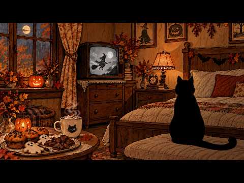 What If Every Autumn Felt This Peaceful? 🎃 Black Cat Jazz & Vintage Halloween Ambience