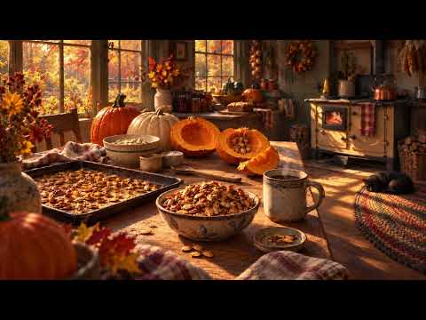 Roasting Pumpkin Seeds at the Cottage 🎃 Cozy Autumn Ambience & 1940s Vintage Jazz (5 Hours)