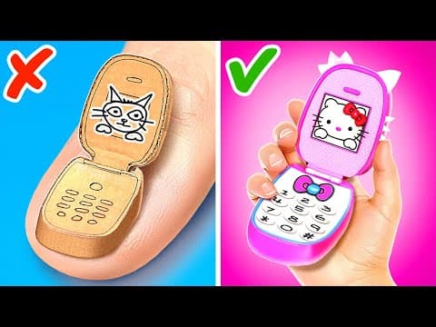 DIY Cardboard Flip Phone! 📱✨ Cute Crafts & Fun Makeover Hacks You’ll Love!