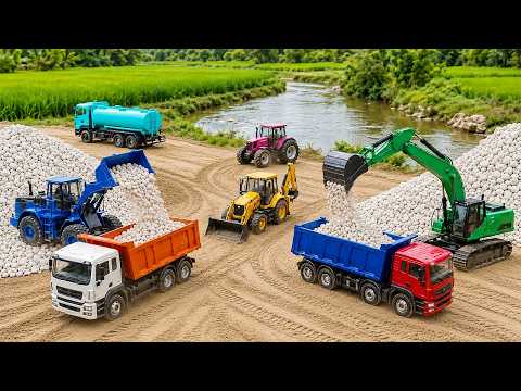 Jcb tractor video | 2 JCB Loading White Stone Tata dumper truck 2518 | tractor gadi | jcb cartoon